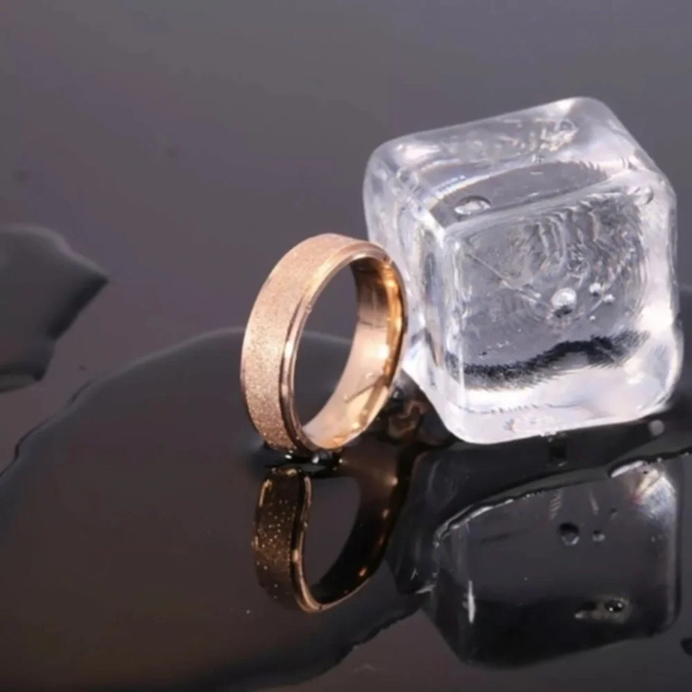 Frosted Rose Gold Tone Fashion Ring 8